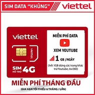 Sim 4G Viettel Miễn Phí Youtube + 1GB Data/Ngày – Thả Ga Xem Youtube Tốc Độ Cao Không Giới Hạn hàng 