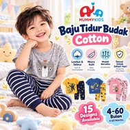 Unisex Cotton Long Sleeve Cartoon Baby Pyjamas Sleepwear Kartun Baju Tidur Pajamas Budak Lengan Pend