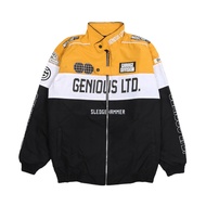 RA CLOTH JAKET BISBOL RACING KUNING PUTIH HITAM GENIOUS JAKET NASCAR VINTAGE