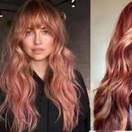 (FREE bleach set) Direct rose gold Hair Color Kit (10minutes ) merah pink dye rambut dye permanent d