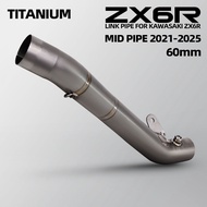 For Kawasaki ZX6R ZX-6R 2021-2025 Motorcycle Exhaust Middle Link Adapter Pipe 60mm
