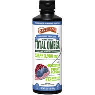 Liquid Flaxseed, Borage & Algae Oils Omega 3 Supplement, Pomegranate Blueberry Flavor, Vegan EPA & D