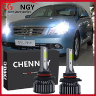 สำหรับNissan Sylphy (G11)ปี 2009 - 2013 ด้านหน้าLEDไฟหน้าหลอดไฟต่ำBeam 6000K 12V-24V BrightสีขาวQty2