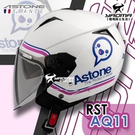 ASTONE Safety Helmet RST AQ11 White Purple Built-In Ink Film Endoscope Lining Removable Half Hood 3/