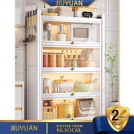 JY SSL Kitchen Cabinet Storage Cabinet Shelf, Floor Type, Multi-layer Multi-functional with Door, Dishes, Pans, Appliances, Aux JP