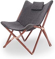 Lightweight Folding chair Garden Patio Comfy Outwell Camping Foldable Beach Deck Portable Recliner Sofa Armchair Lounge Salon Reclining Sun Lounger With Cushion Fold Up Wooden Easy Lazy Relaxer Dark G