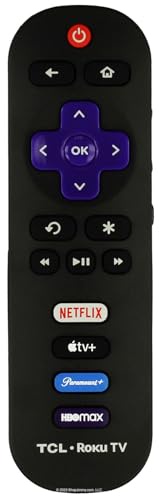 Amtone OEM Replacement Remote Control Compatible with All TCL Roku Smart TVs【Only Works with TCL Rok