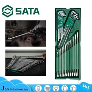 SATA 09906 30PCS Metric Combination Wrench and Hex Key Tray Set