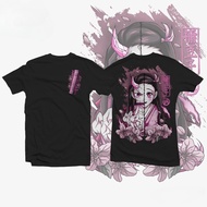 Baju Anime Uniseks, Etiquetta Co., Demon Slayer, Nezuko V4 Anime T-Shirt Men Women Black Full Size O
