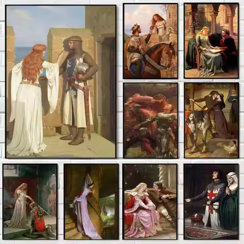 The Accolade By Edmund Blair Leighton Self-adhesive Art Poster Waterproof Paper Sticker Coffee House