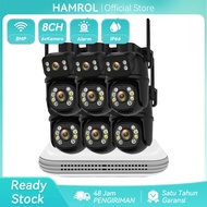 Hamrol Paket CCTV 8 Channel 6 Kamera 8MP PTZ Tahan Air+NVR Nirkabel