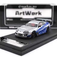 TIME MICRO X ARTWORK MODEL 1/64 TOYOTA SUPRA A80 WIDEBODY FAST & FURIOUS SILVER