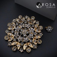 AROSA JEWELS Classic Series 2-in-1 set brooch pin kerongsang D9-05 (7.3cm x 7.3cm)