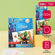 Deli iSelect EC144 Colored Pencil 12/24 Colors Deli Colour Pencil