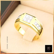 แหวนเพชร Diamond แท้ 100% (ไม่แท้ยินดีคืนเงิน) ทองคำแท้ 18k แหวนเพชรหรู (TEERAK DIAMOND) PLATINUM (ทองคำขาว) 45-65 mm.