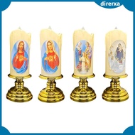 [Direrxa] Flameless Prayer Candles Lamp LED Candle Lights for Religious Patio Larterns