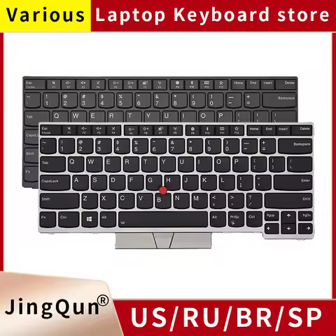 US Russian Laptop Keyboard For Lenovo Thinkpad E480 L480 L380 T480S L390 L490 T490 E495 S2 T14 E485