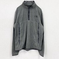 二手 THE NORTH FACE 半拉鍊抓絨外套/披肩，灰色，L 碼