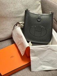 ❌SOLD❌Hermes mini Evelyne 黑銀 stamp w