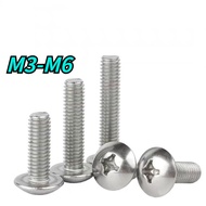 [HNK] 316 Stainless Steel Large Flat Head Screw Phillips Screw Umbrella Head Semicircle Head Screw M2/M3/M5/M6