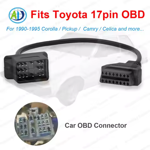 For Toyota 17Pin OBD Connector OBD2 Diagnostic Cable 17 Pin to 16 Pin OBD1 OBD2 Adapter for OBD2 Int