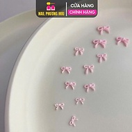 Set 50 Nơ Thắt Nhựa Mix Màu Hồng Pastel Siêu Xinh, Nơ Đỏ, Trắng Size Mini Gắn Trang Trí Móng Làm Nai