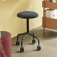 【Hübsch】－021222 簡約黑灰色滾輪辦公椅 電腦椅 工作椅