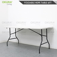 OKURA 6ft Foldable Banquet Table Event / Catering / Hall / Buffet Folding Table Pasar Malam Meja Lip