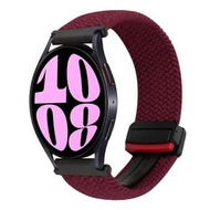 全城熱賣 - 適用於三星 Galaxy Watch 6 20mm 磁吸扣編織錶帶（黑砂紅）