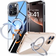 TORRAS Upgraded 360° Spin Magnetic Stand for iPhone 16 Pro Max Case Fit for MagSafe Military Grade P