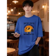 2X751 Lelaki Baju T Shirt Men Tshirt   Tops Plus Size Crop Top T-shirts Round Neck Clothes Korean St