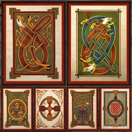 Book Of Kells Celtic Art Poster And Prints,Cat Dog Knot,Lovers Knot,Cross With Knot,Abstrac Wall Art