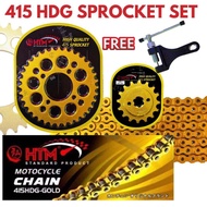 415HDG-120L DEMAK EVOZ EVO Z DMS110 GOLD CHAIN HTM SPROCKET SET