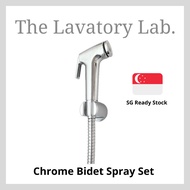 [SG Ready Stock] Chrome Bidet Spray Set + flexible hose + holder