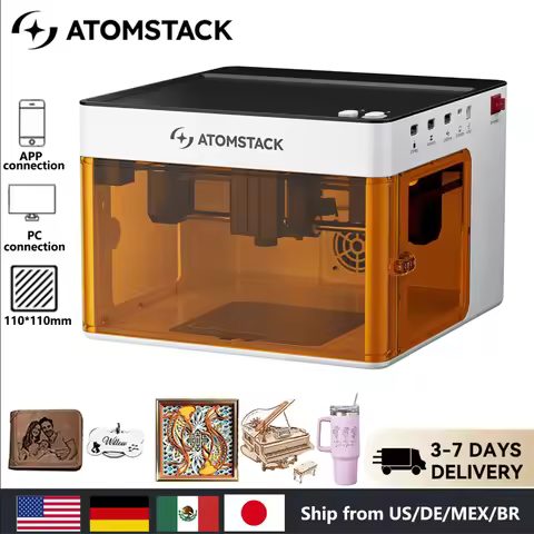 Atomstack P1 Mini Portable Laser Engraver 5W DIY Bluetooth Machine Painted Dog Tag Paper Leather Woo