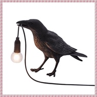 (WBNC) US Plug Crow Lamp- Raven Table Lamp with Bulb Raven Decor for Bedside Bedroom Living Room Dec