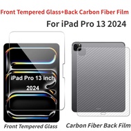 1 SET Screen Protector Anti Scratch Film For iPad Pro 13 2024 A2926 A3007 Front Tempered Glass And Soft 3D Carbon Fiber Back Film Protective Film