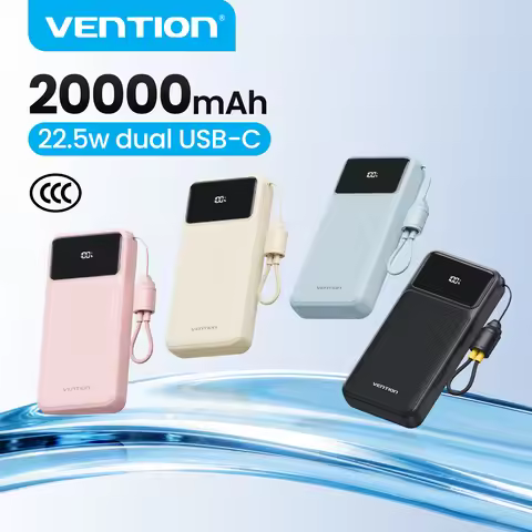 Vention CCC 20000mAh 22.5W Power Bank Portable Fast Charger for Xiaomi iPhone Samsung Spare Battery 