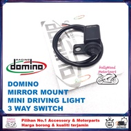 DOMINO UNIVERSAL 3 WAY SWITCH MOTORCYCLE / WATERPROOF MIRROR MOUNT MINI DRIVING LIGHT HANDLE SWITCH 