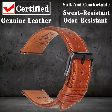 Quick Release Leather Watch Bands Watch Accessories For SEIKO Samsung Galaxy Watch Strap Active2/3 W