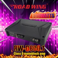 ROAD WING RW-D800.1 800W RMS Monoblock Class D Car Amplifier 1 Ohm Stable Subwoofer Amp Bass Boost L