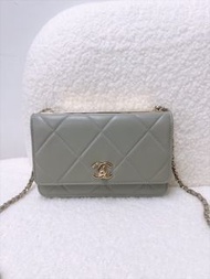 尖沙咀門市💖Chanel trendy cc woc wallet on chain 灰色