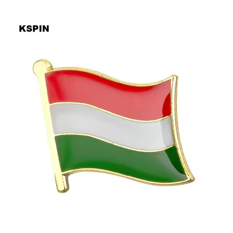 Hungary Flag Lapel Pin Badges For Clothes In Patches Rozety Papierowe Icon Backpack KS-0194