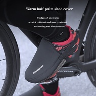 【CW】 ROCKBROS Cycling Road Bicycles Half Shoe Cover Windproof SBR Lyka Warm Shoes-Cover Antiskid MTB Bikes Equipment