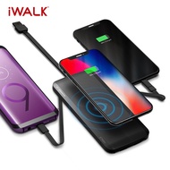 iWALK Scorpion Air 8000mAh Powerbank [Wireless Charging Pad & Built-in 3 Cables]