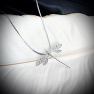 精緻立體蜻蜓吊墜s925純銀氣質細鍊