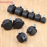 LIXINXING Chair Wheel Universal 4Pcs Black Trolley Silent Replacement For Industrial Furniture Plate