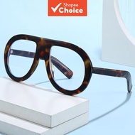 Ins Fashion Aviation Frame Blue Light Blocking Large Size Computer Eyeglasses