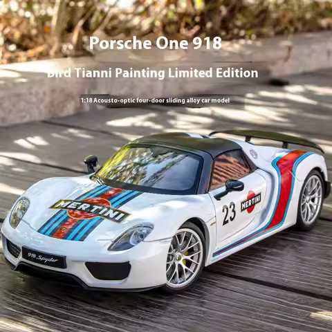 1:18 Porsche 918 Martini Painted Limited Edition Alloy Diecast Car Model Collection of Hobby Ornamen