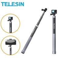 Telein แท่งคาร์บอนไฟเบอร์3M 1.2เมตรไม้เซลฟี่ขาเดียวขยายได้ + 1/4สกรูสำหรับ GoPro 11 10 9 8 Insta360ก